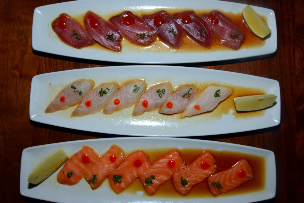 sashimi - Ton baligi-levrek-somon